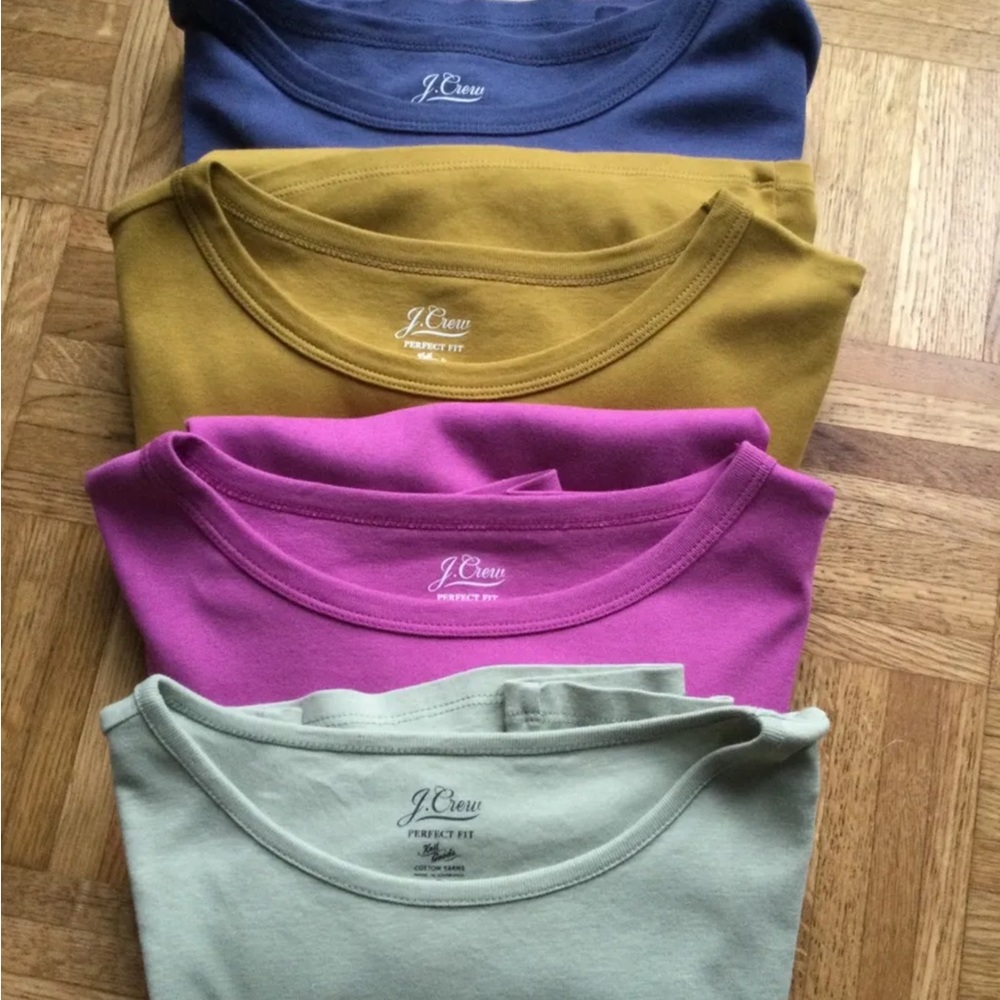 NWOT FOUR J.Crew Perfect Fit Cotton Tees Size Small